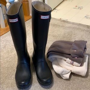 Matte Black tall Hunter Boots